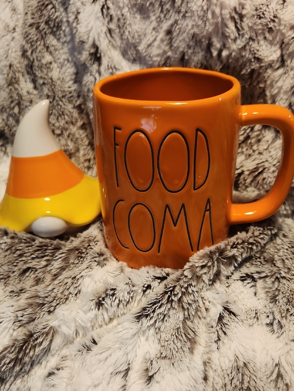 Rae Dunn Orange "FOOD COMA" Ceramic Mug